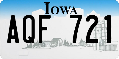 IA license plate AQF721