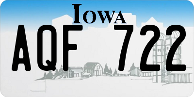 IA license plate AQF722