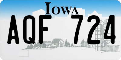 IA license plate AQF724