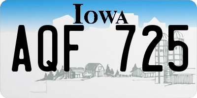 IA license plate AQF725
