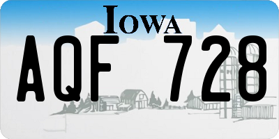 IA license plate AQF728