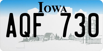 IA license plate AQF730