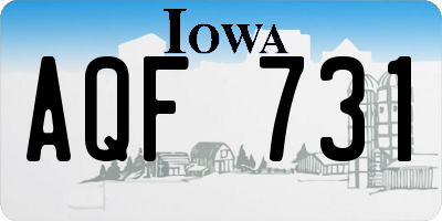 IA license plate AQF731