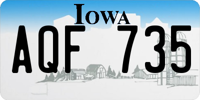 IA license plate AQF735