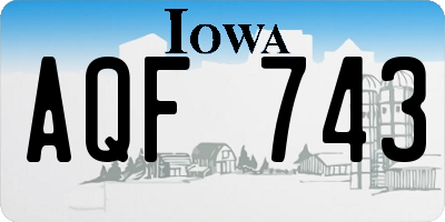 IA license plate AQF743