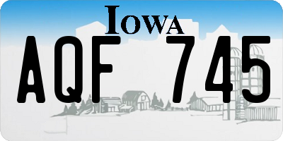 IA license plate AQF745