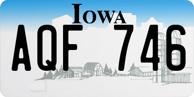 IA license plate AQF746
