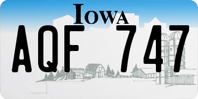 IA license plate AQF747