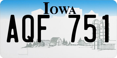 IA license plate AQF751
