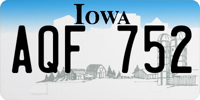 IA license plate AQF752