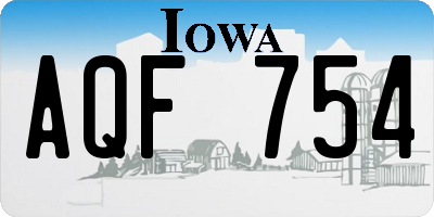 IA license plate AQF754