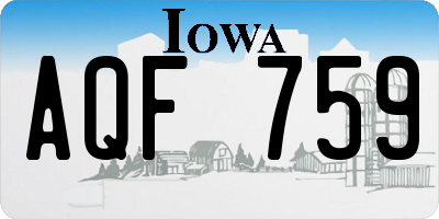 IA license plate AQF759