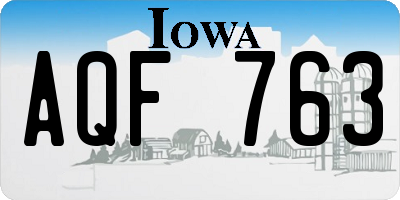 IA license plate AQF763