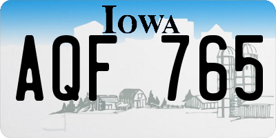IA license plate AQF765