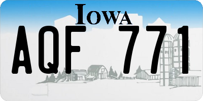 IA license plate AQF771