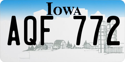 IA license plate AQF772