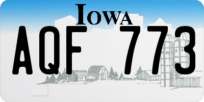 IA license plate AQF773