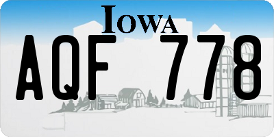 IA license plate AQF778