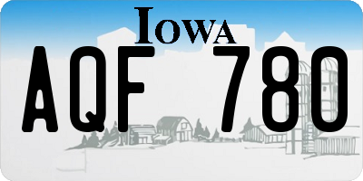 IA license plate AQF780
