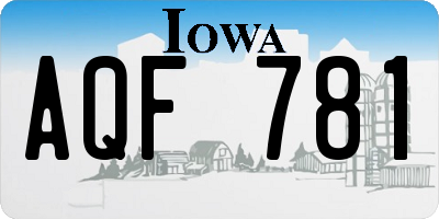 IA license plate AQF781