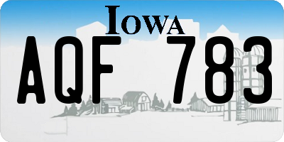 IA license plate AQF783