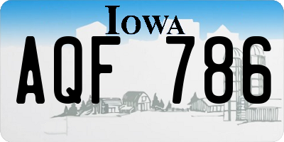 IA license plate AQF786