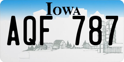 IA license plate AQF787