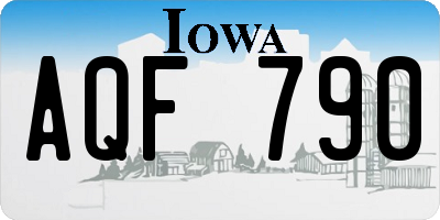 IA license plate AQF790