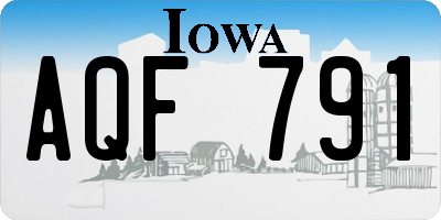 IA license plate AQF791