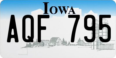 IA license plate AQF795