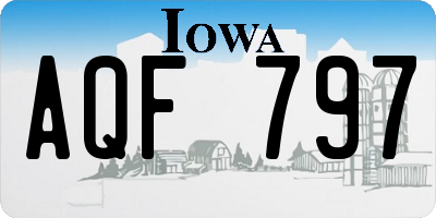 IA license plate AQF797