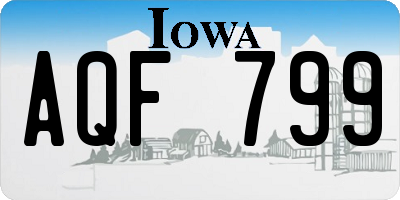 IA license plate AQF799