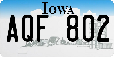 IA license plate AQF802