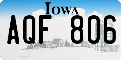 IA license plate AQF806