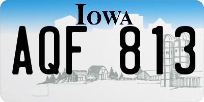 IA license plate AQF813