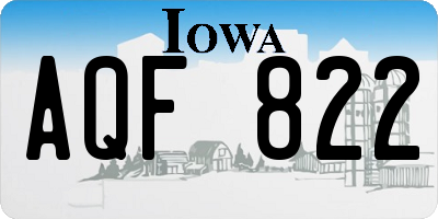 IA license plate AQF822