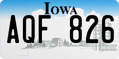 IA license plate AQF826