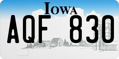 IA license plate AQF830
