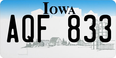 IA license plate AQF833