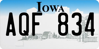IA license plate AQF834