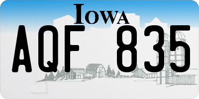 IA license plate AQF835