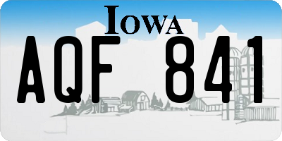 IA license plate AQF841