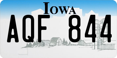 IA license plate AQF844