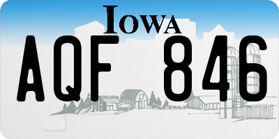 IA license plate AQF846