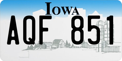 IA license plate AQF851