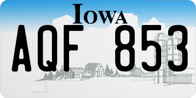 IA license plate AQF853