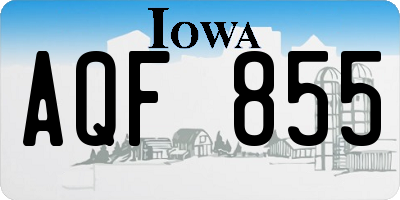 IA license plate AQF855