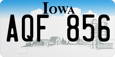 IA license plate AQF856