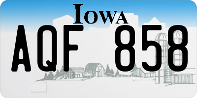 IA license plate AQF858