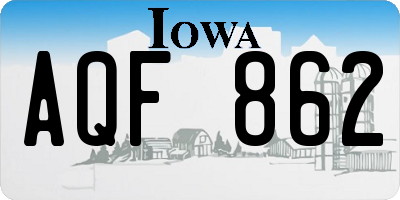 IA license plate AQF862